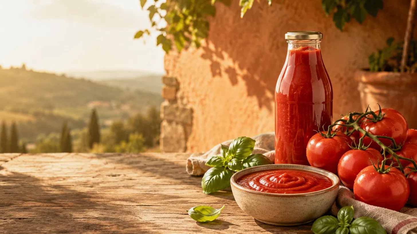 Passata pomodoro Calabrisella z włoskich pomidorów, naturalny przecier pomidorowy do kuchni śródziemnomorskiej.